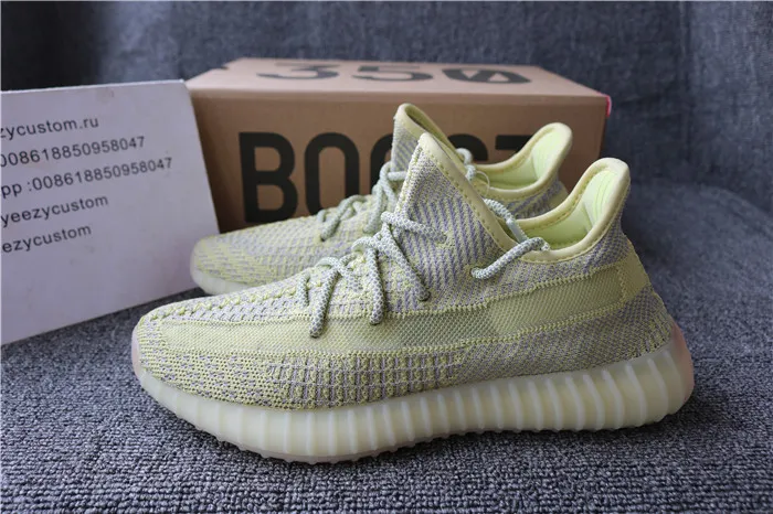 Authentic Adidas Yeezy 350 V2 Yellow Static Non Reflective Men Shoes