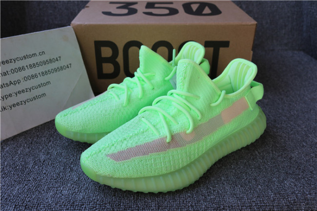 Authentic Adidas Yeezy Boost 350 V2 Glow IN The Dark Women Shoes