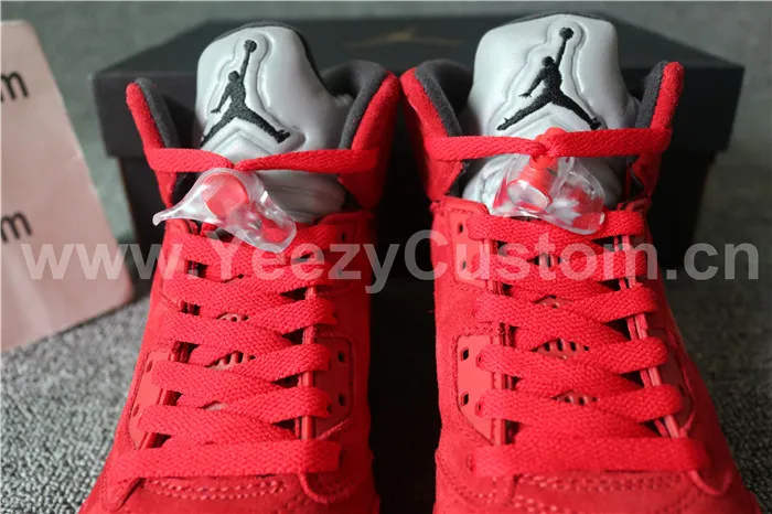 Authentic Air Jordan 5 Red Suede GS