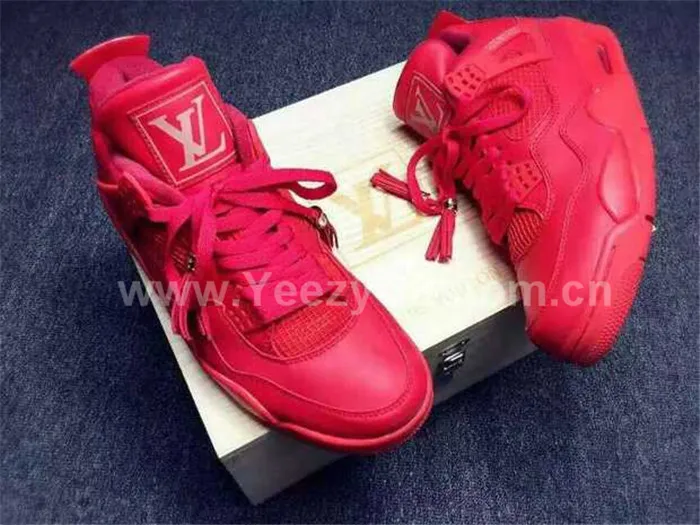 Authentic Air Jordan 4 “Red Louis Vuitton Don”