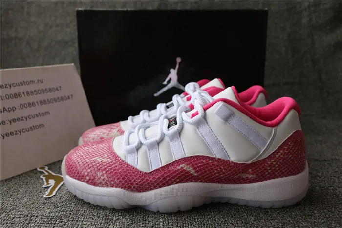 Authentic Air Jordan 11 Low Pink Snakeskin