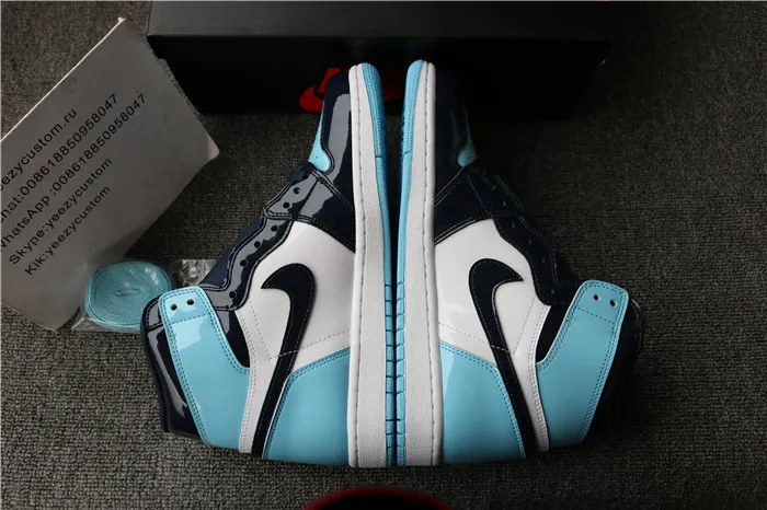 Authentic Air Jordan 1 UNC Patent Women Shoes