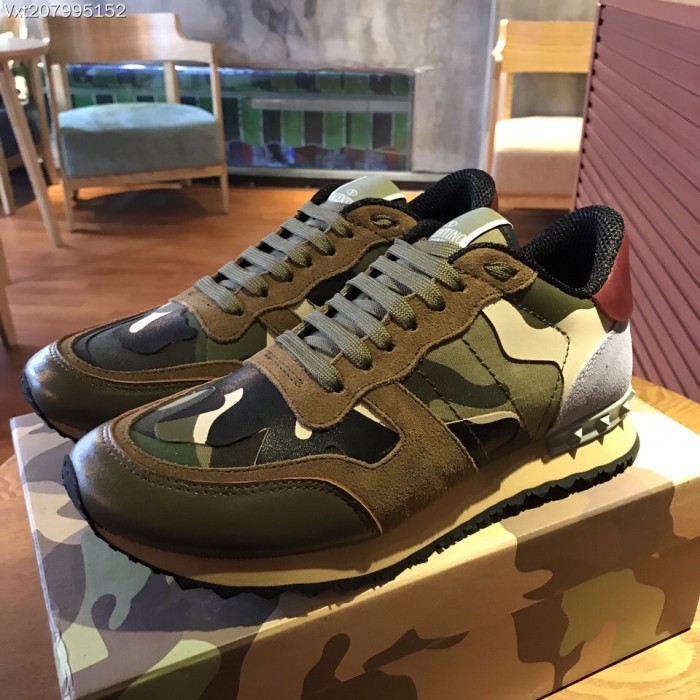 Valentino Studded Suede & Nylon Men and Women Sneakers-045