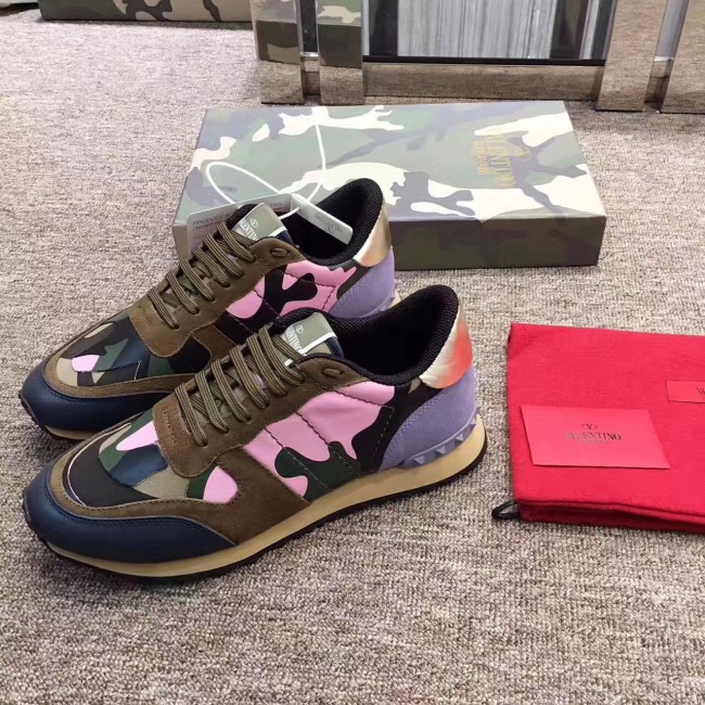 Valentino Studded Suede & Nylon Men and Women Sneakers-018