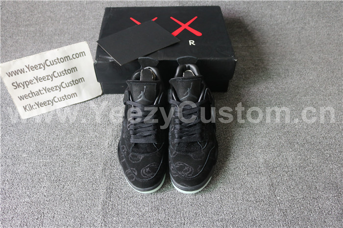 Authentic KAWS X Air Jordan 4 All Black