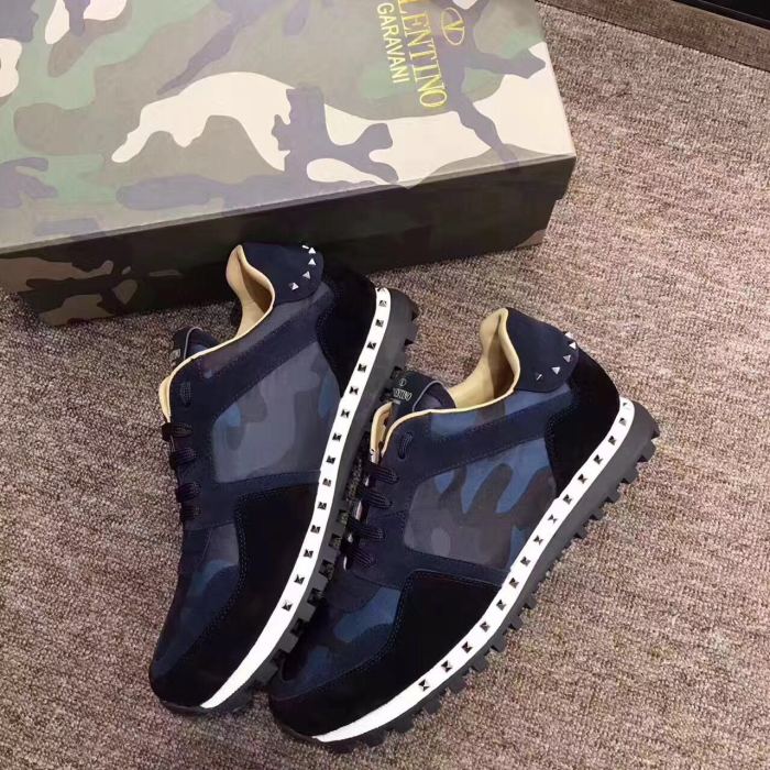 Valentino Studded Suede & Nylon Men and Women Sneakers-017
