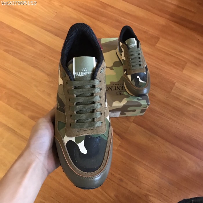 Valentino Studded Suede & Nylon Men and Women Sneakers-045