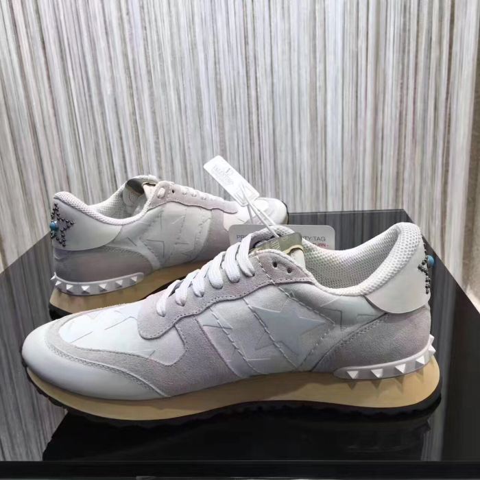 Valentino Studded Suede & Nylon Men and Women Sneakers-007