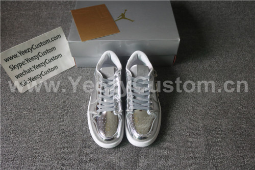 Authentic Air Jordan 1 Low Silver
