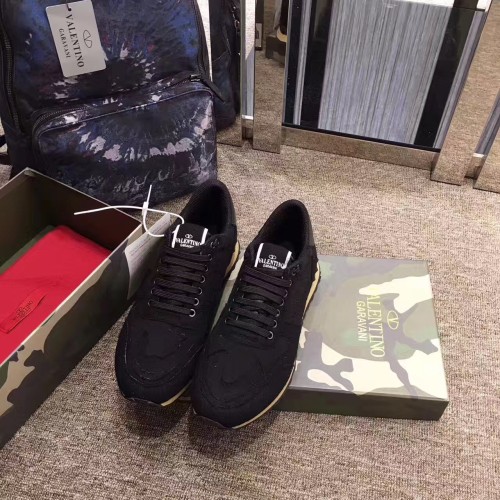 Valentino Studded Suede & Nylon Men and Women Sneakers-038