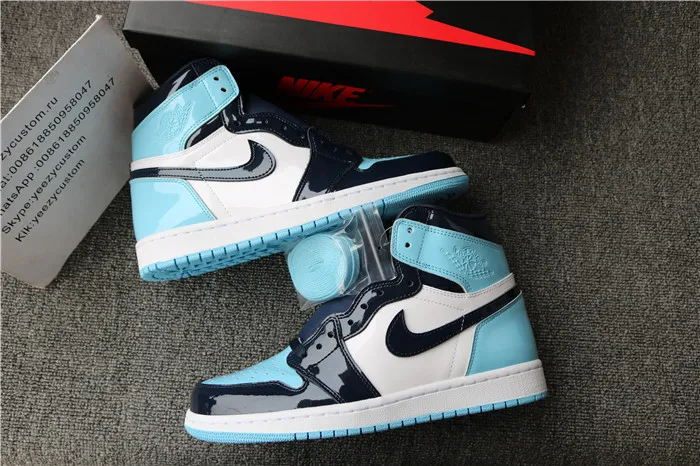 Authentic Air Jordan 1 UNC Patent Women Shoes