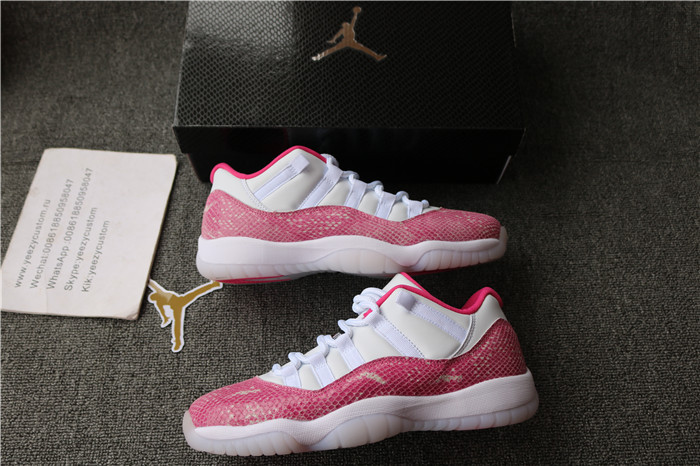 Authentic Air Jordan 11 Low Pink Snakeskin