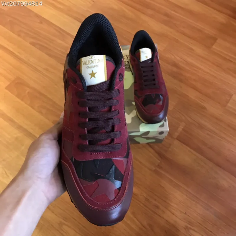 Valentino Studded Suede & Nylon Men and Women Sneakers-049