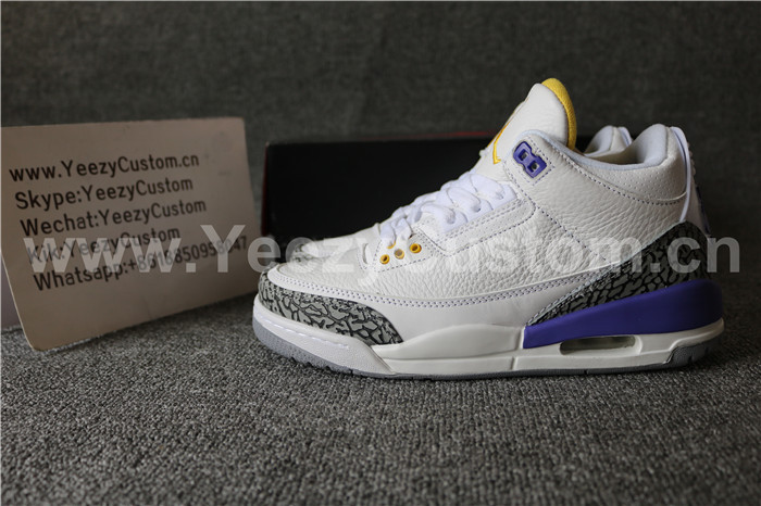 Authentic Air Jordan 3 White Purple(Nike Logo)