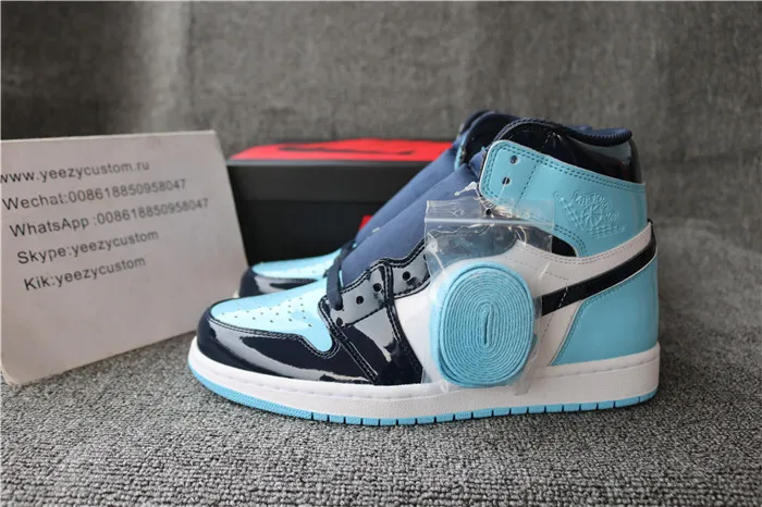 Authentic Air Jordan 1 UNC Patent Women Shoes