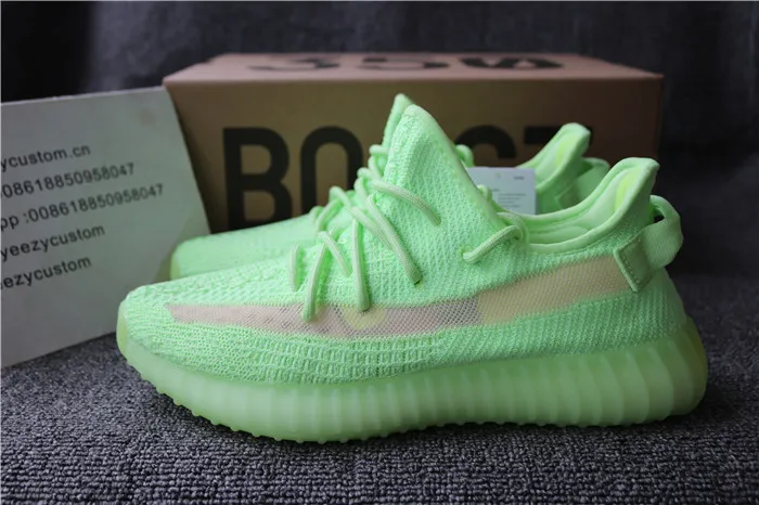 Authentic Adidas Yeezy Boost 350 V2 Glow IN The Dark Men Shoes