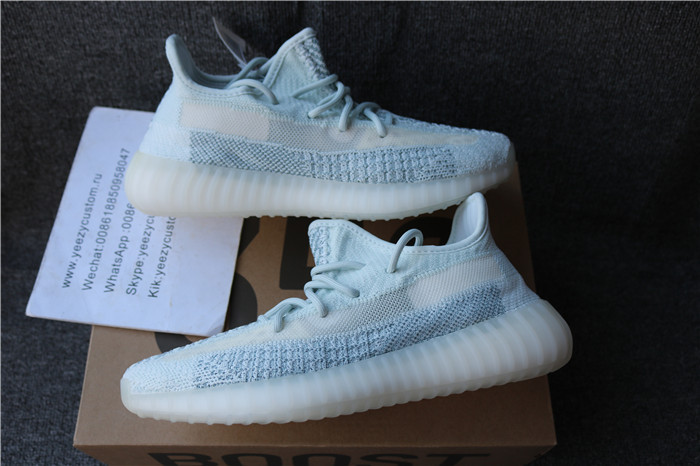 Authentic Adidas Yeezy Boost 350 V2 Cloudy White Reflective Men Shoes