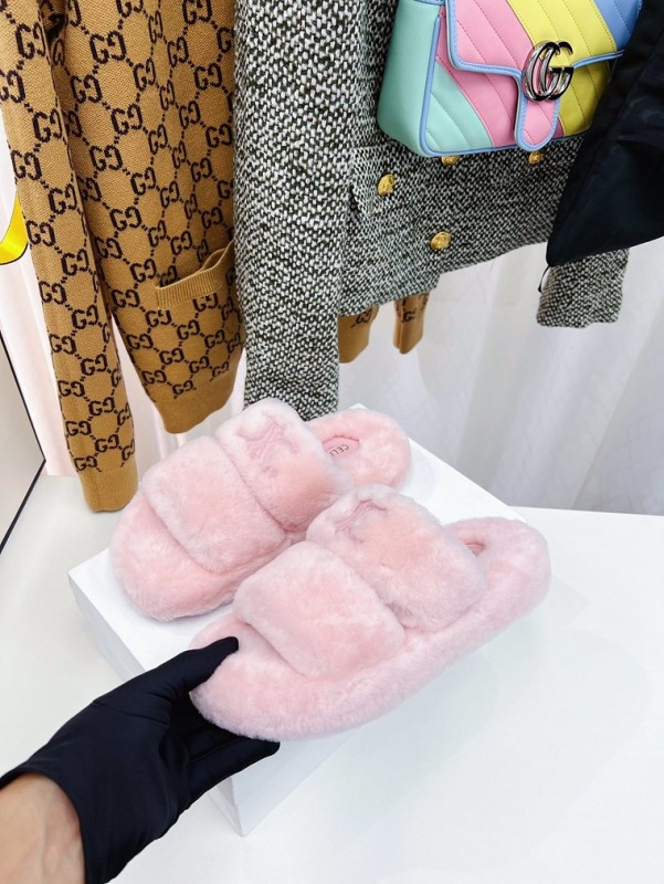 CELINE Hairy slippers 002  (2022)