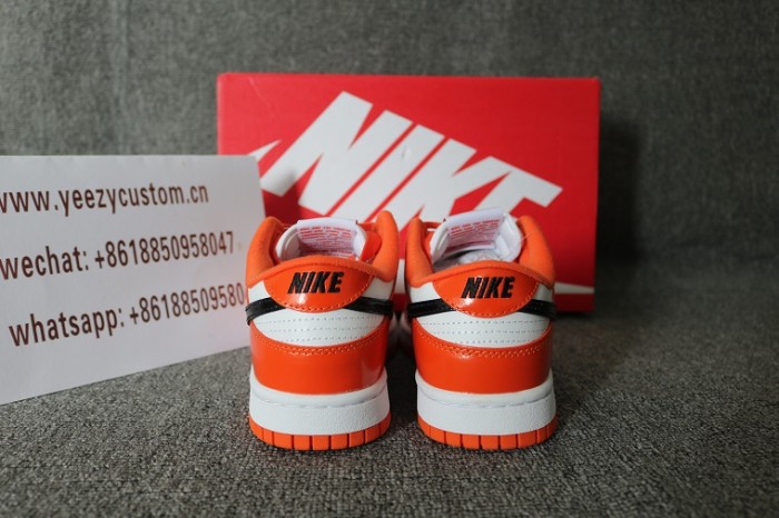 Authentic Nike Dunk Low White Orange Patent