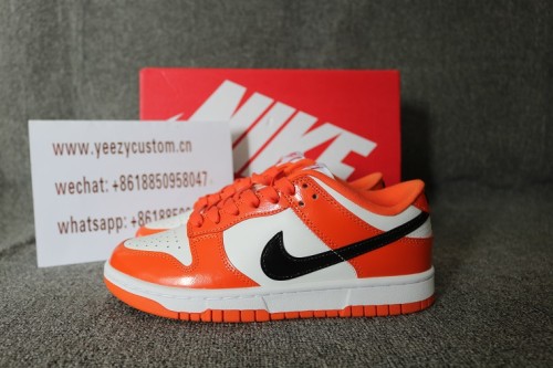 Authentic Nike Dunk Low White Orange Patent