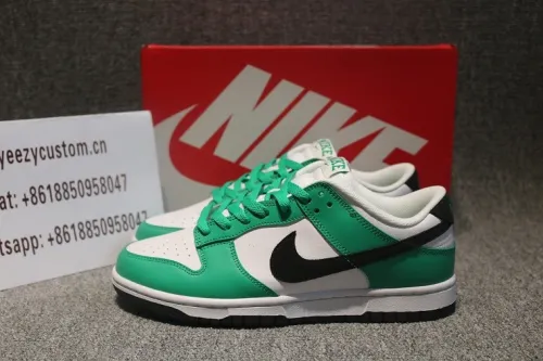 Authentic Nike Dunk Low White Green Black