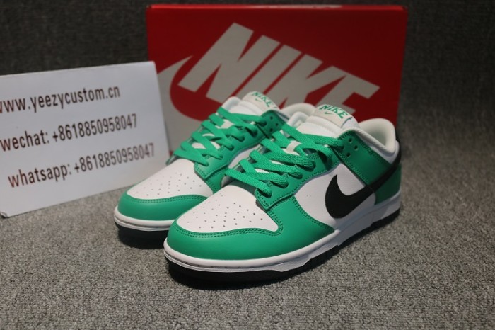 Authentic Nike Dunk Low White Green Black