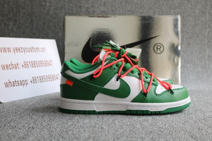Authentic OFF White X Nike SB Dunk Low Pine Green