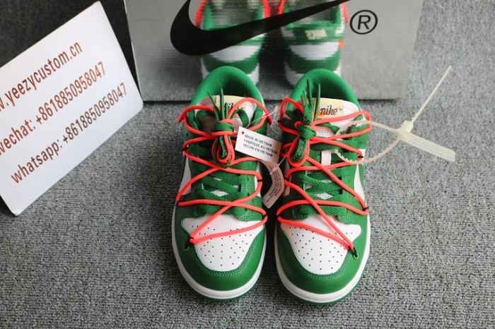 Authentic OFF White X Nike SB Dunk Low Pine Green