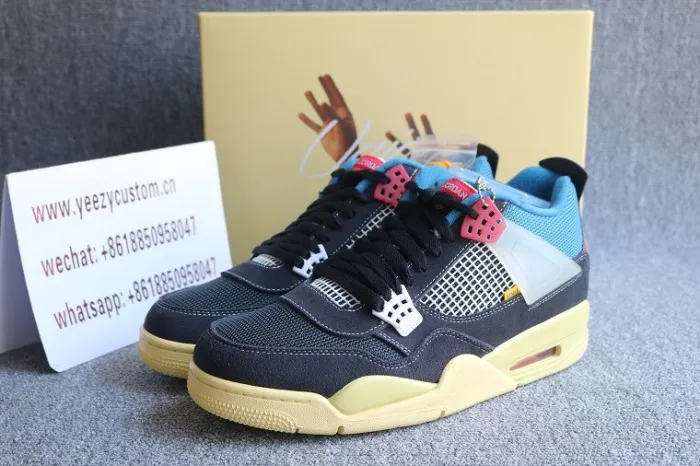 Authentic Union X Air Jordan 4 Off Noir