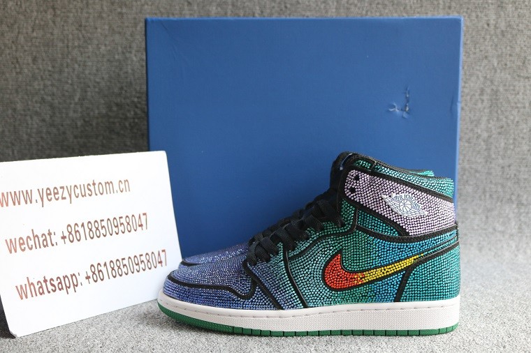 Air Jordan  1 Custom Made With All Diamond 