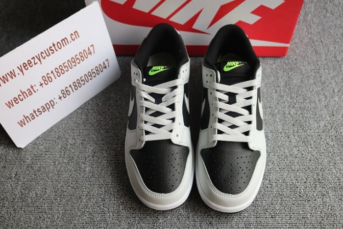 Authentic Nike Dunk Low Black Grey Volt 