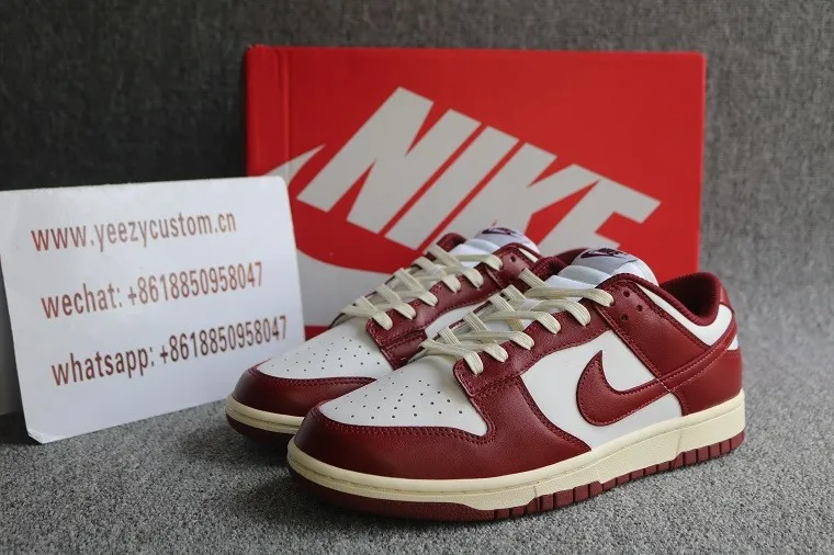 Authentic Nike Dunk Low PRM Team Red