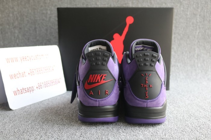 Authentic Travis Scott x Air Jordan 4 Retro Purple Suede Black Midsole