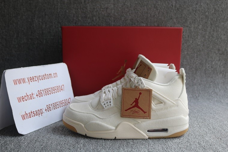 Authentic Air Jordan 4 Levis White 