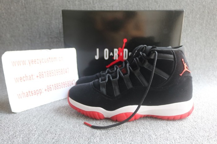 Authentic Air Jordan 11 Retro Bred Velvet 