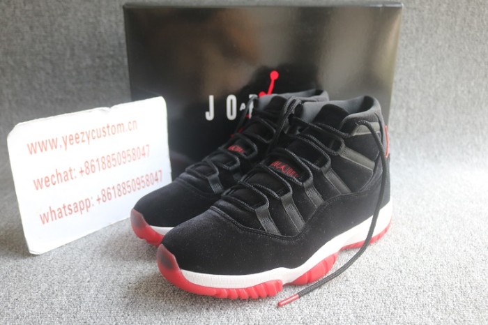 Authentic Air Jordan 11 Retro Bred Velvet 