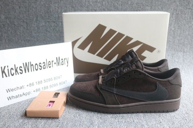 Authentic Travis Scott X Air Jordan 1 Low OG “Velvet Brown”