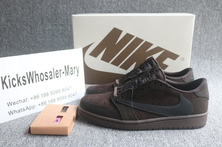Authentic Travis Scott X Air Jordan 1 Low OG “Velvet Brown”