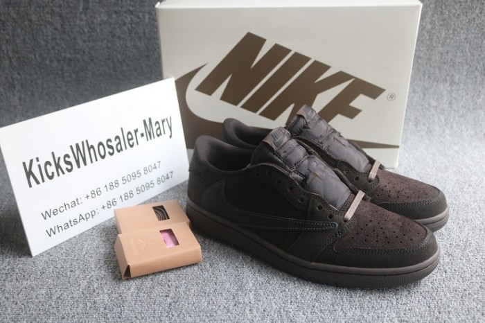 Authentic Travis Scott X Air Jordan 1 Low OG “Velvet Brown”
