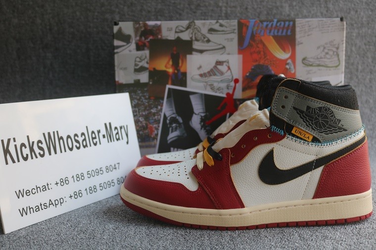 Authentic Union X Air Jordan 1 High OG Varsity Red 