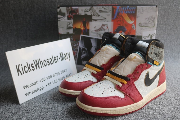 Authentic Union X Air Jordan 1 High OG Varsity Red 