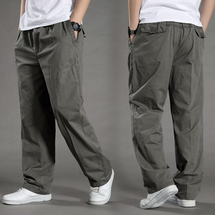 🎉 S.F. shipping! ❤️men pocket loose Straight Pants Elastic Work Trousers Brand Fit Joggers Male Super Large Size 6XL