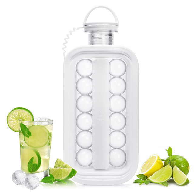 夏日必備 2 in 1 便攜式冰壺&冰球製作模具 可製作各種冰鎮飲品！限時50%折扣+免運