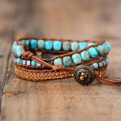 🌟TURQUOISE ✨JASPER HEALING WRAP BRACELET💙