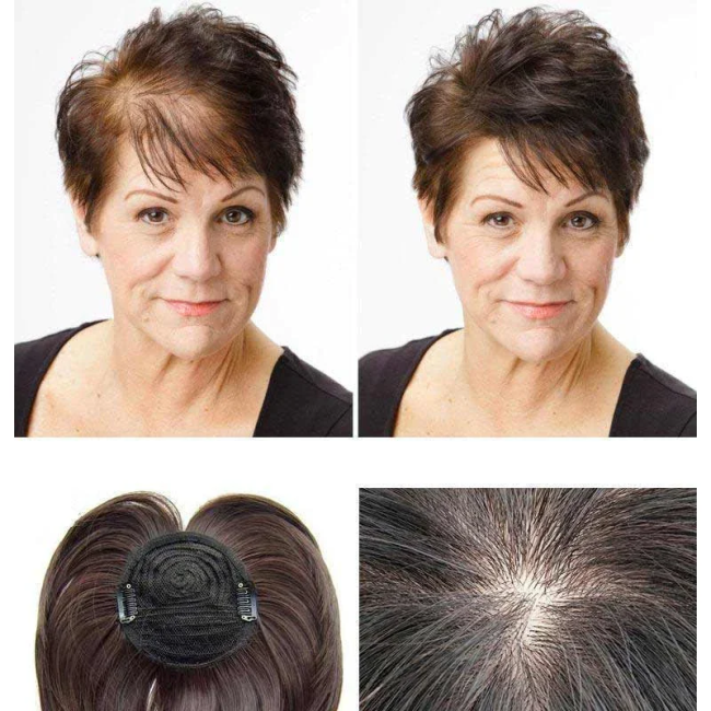 🎉Last day discount-(50%Off)✨Silky clip-on hair topper