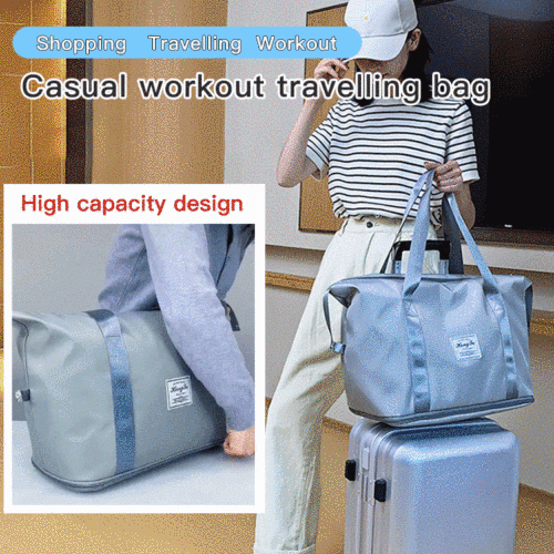 High-capacity double-layer wet separation travelling bag