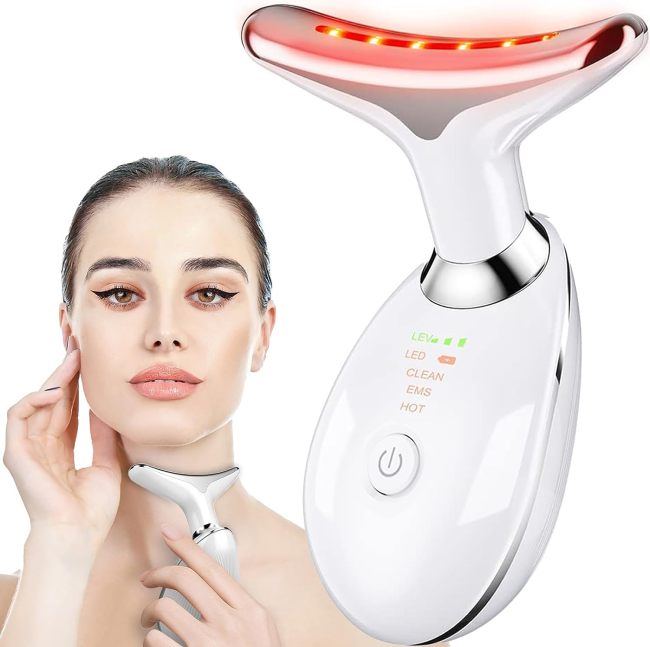 Vibration Face and Neck Massager - Triple-Action Wrinkle Remover for Skin Care, Tightening, and Smoothness