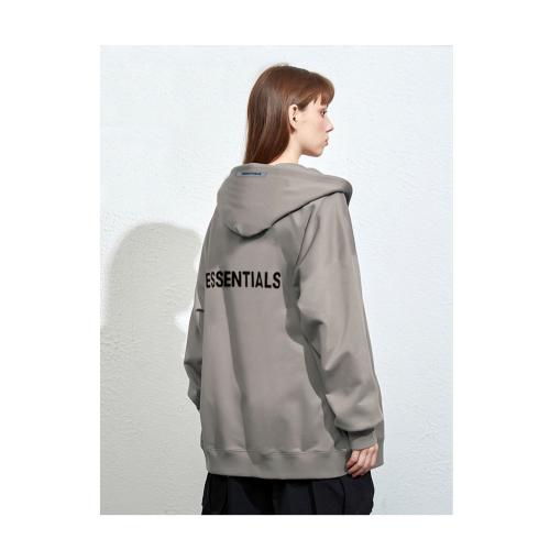 Fear of God Essentials FW23 Collection Silicon Logo Full Zip Up Hoodie Loose Fit Official Genuine  Same style for men and women