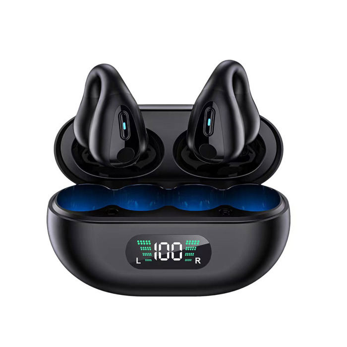 骨伝導ワイヤレスBluetoothヘッドセット残量表示、iPhone/Androidヘッドセットノイズリダクション自動ペアリング65H連続再生