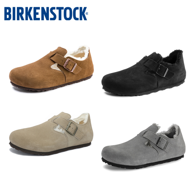 Birkenstock London Shearling Suede Leather Series